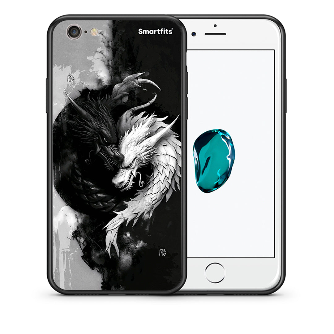 Θήκη iPhone 7 / 8 / SE 2020 Yin Yang από τη Smartfits με σχέδιο στο πίσω μέρος και μαύρο περίβλημα | iPhone 7 / 8 / SE 2020 Yin Yang case with colorful back and black bezels