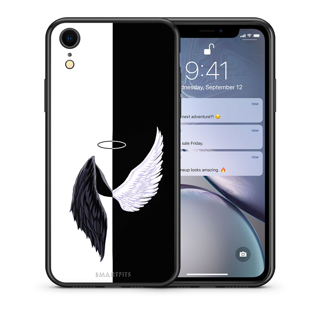 Θήκη iPhone XR Angels Demons από τη Smartfits με σχέδιο στο πίσω μέρος και μαύρο περίβλημα | iPhone XR Angels Demons case with colorful back and black bezels