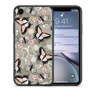 Thumbnail for Θήκη iPhone XR Butterflies Boho από τη Smartfits με σχέδιο στο πίσω μέρος και μαύρο περίβλημα | iPhone XR Butterflies Boho case with colorful back and black bezels
