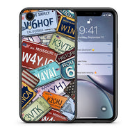 Thumbnail for Θήκη iPhone XR Car Plates από τη Smartfits με σχέδιο στο πίσω μέρος και μαύρο περίβλημα | iPhone XR Car Plates case with colorful back and black bezels