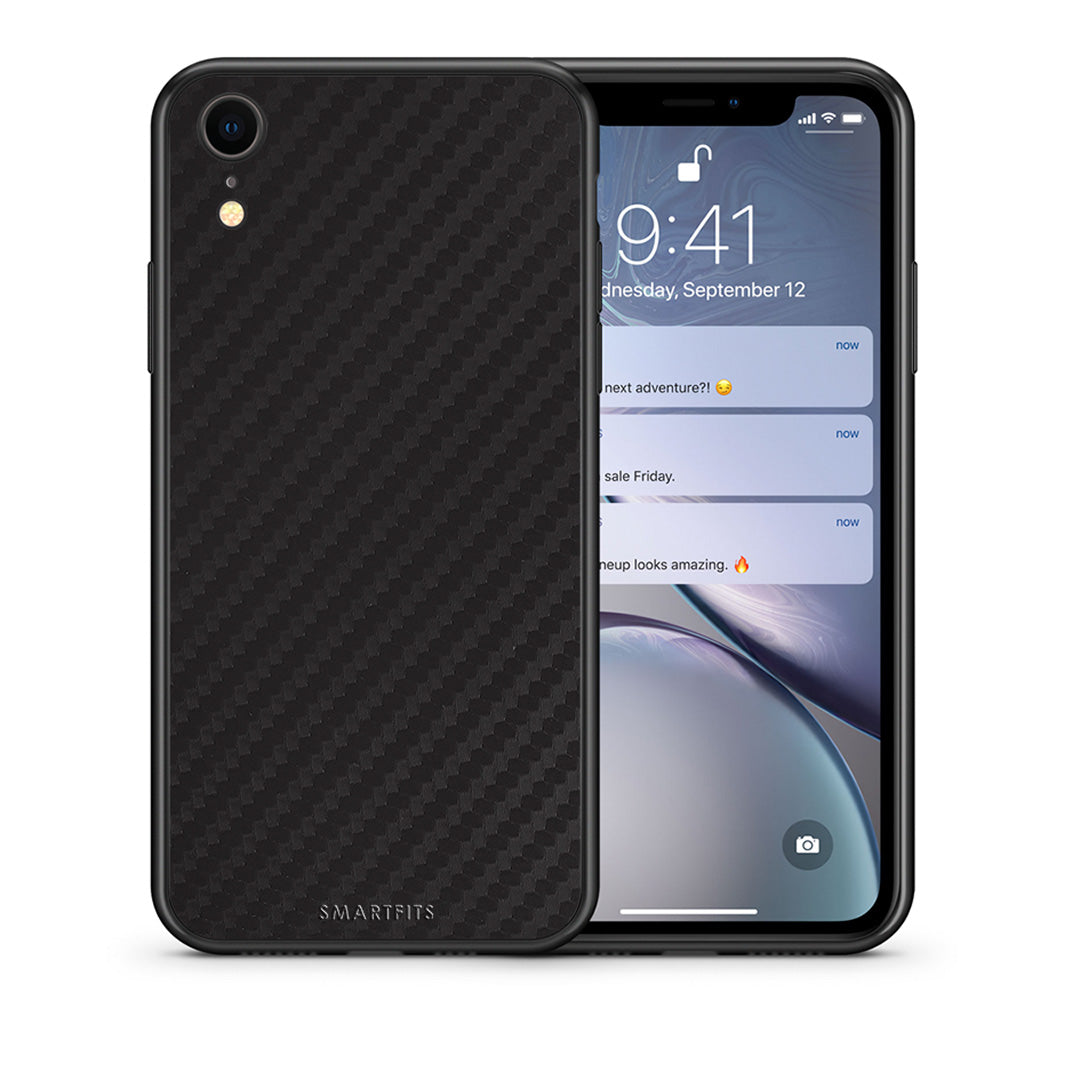 Θήκη iPhone XR Carbon Black από τη Smartfits με σχέδιο στο πίσω μέρος και μαύρο περίβλημα | iPhone XR Carbon Black case with colorful back and black bezels