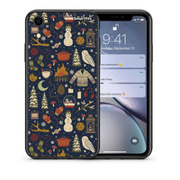 Thumbnail for Θήκη iPhone XR Christmas Elements από τη Smartfits με σχέδιο στο πίσω μέρος και μαύρο περίβλημα | iPhone XR Christmas Elements case with colorful back and black bezels