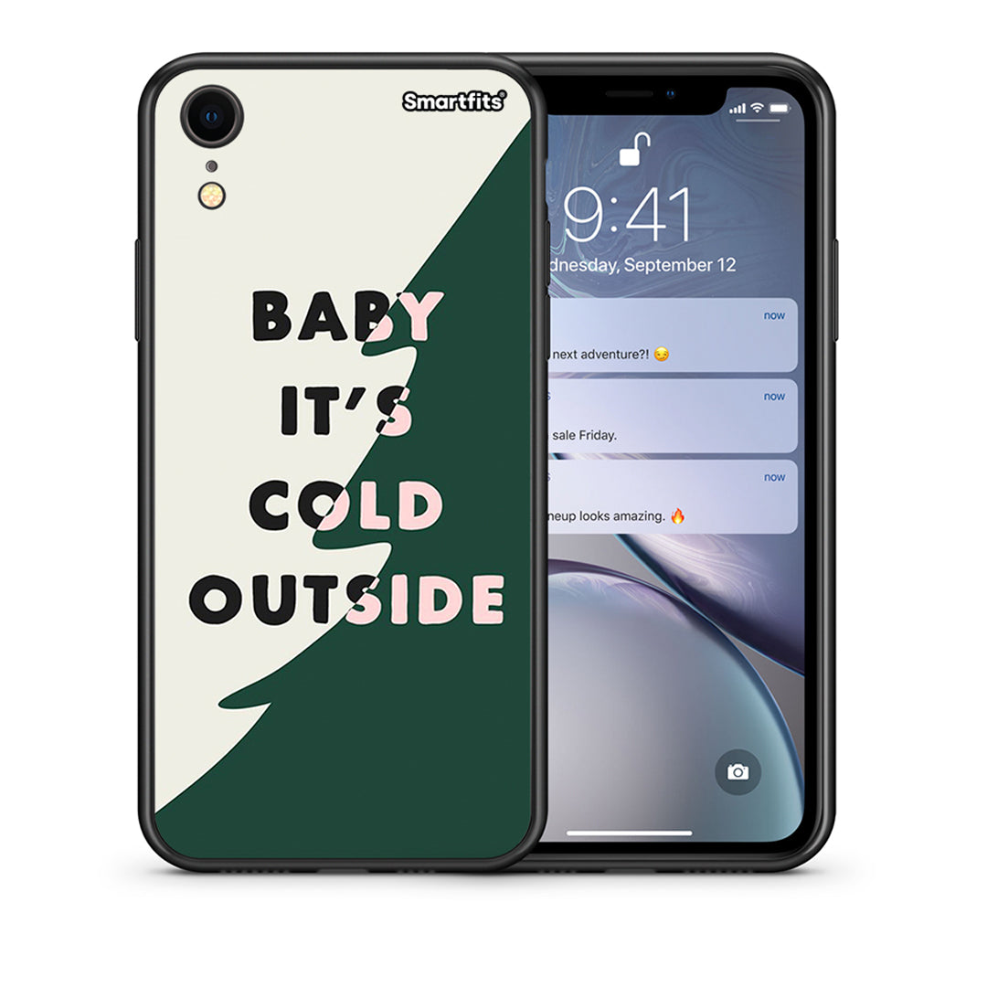 Θήκη iPhone XR Cold Outside από τη Smartfits με σχέδιο στο πίσω μέρος και μαύρο περίβλημα | iPhone XR Cold Outside case with colorful back and black bezels