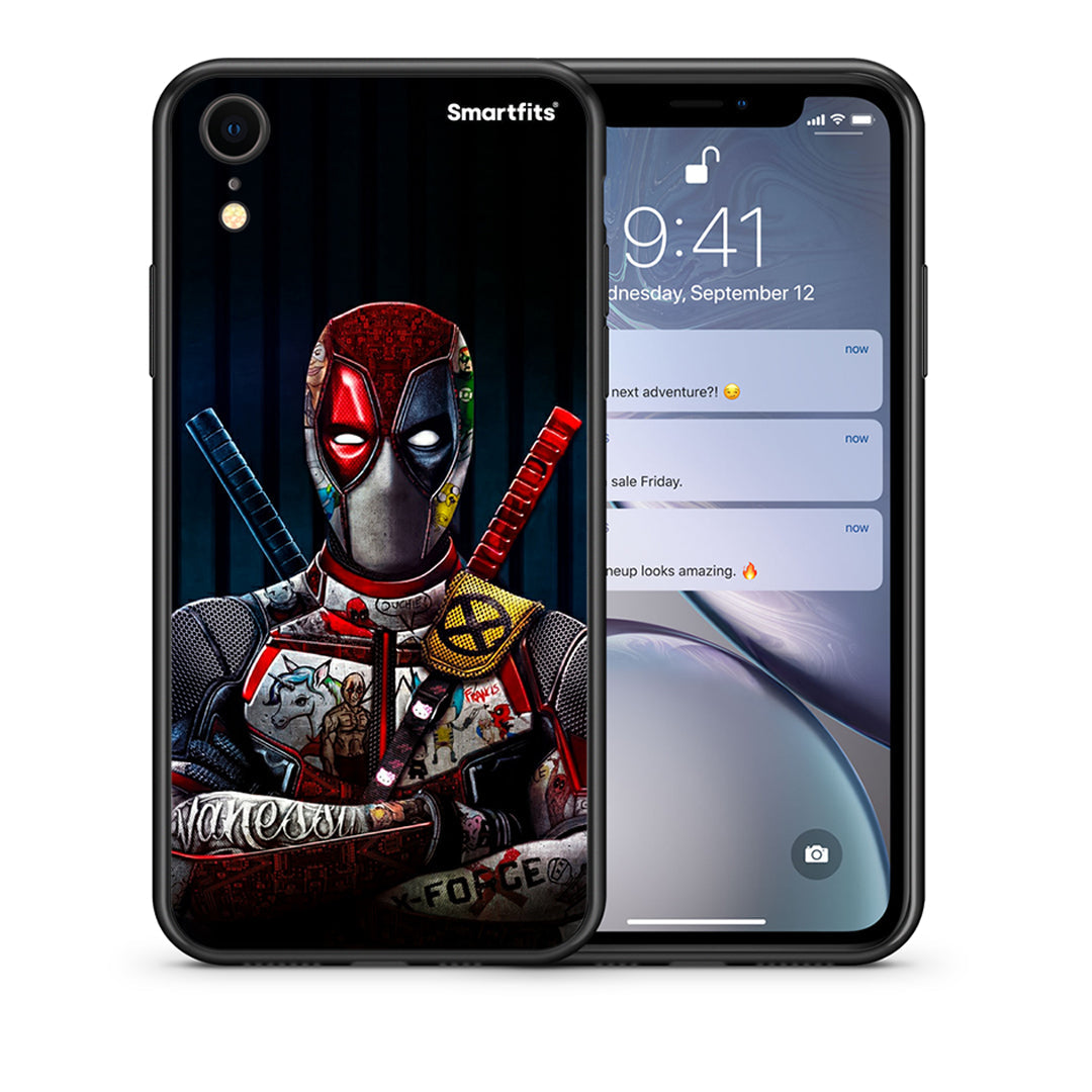 Θήκη iPhone XR Funny Guy από τη Smartfits με σχέδιο στο πίσω μέρος και μαύρο περίβλημα | iPhone XR Funny Guy case with colorful back and black bezels