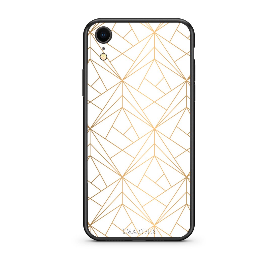 111 - iphone xr Luxury White Geometric case, cover, bumper