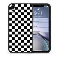 Thumbnail for Θήκη iPhone XR Squares Geometric από τη Smartfits με σχέδιο στο πίσω μέρος και μαύρο περίβλημα | iPhone XR Squares Geometric case with colorful back and black bezels