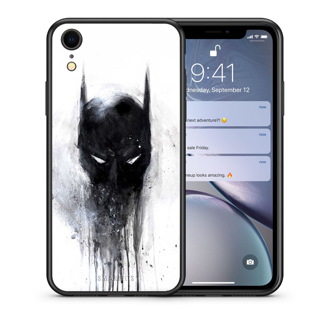 Θήκη iPhone XR Paint Bat Hero από τη Smartfits με σχέδιο στο πίσω μέρος και μαύρο περίβλημα | iPhone XR Paint Bat Hero case with colorful back and black bezels