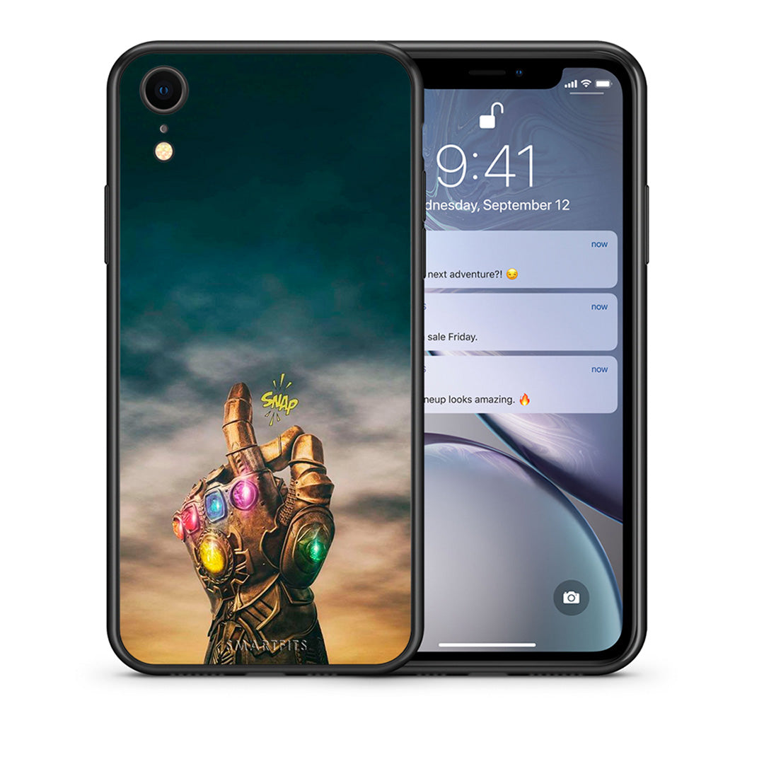 Θήκη iPhone XR Infinity Snap από τη Smartfits με σχέδιο στο πίσω μέρος και μαύρο περίβλημα | iPhone XR Infinity Snap case with colorful back and black bezels