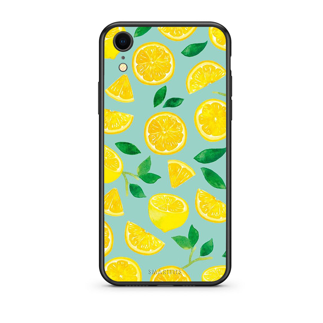 iphone xr Lemons θήκη από τη Smartfits με σχέδιο στο πίσω μέρος και μαύρο περίβλημα | Smartphone case with colorful back and black bezels by Smartfits