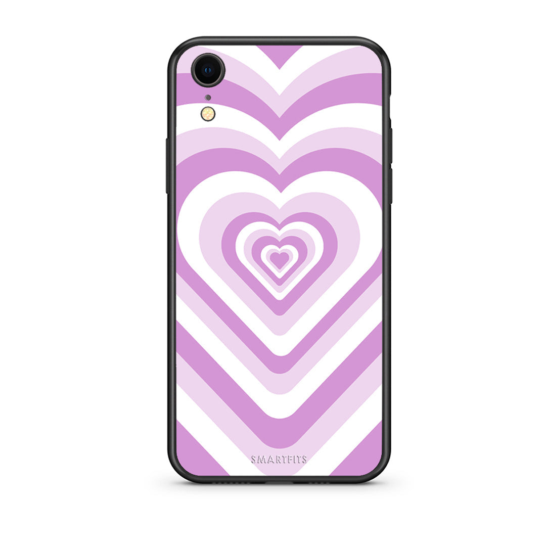 iphone xr Lilac Hearts θήκη από τη Smartfits με σχέδιο στο πίσω μέρος και μαύρο περίβλημα | Smartphone case with colorful back and black bezels by Smartfits