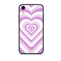 Thumbnail for iphone xr Lilac Hearts θήκη από τη Smartfits με σχέδιο στο πίσω μέρος και μαύρο περίβλημα | Smartphone case with colorful back and black bezels by Smartfits