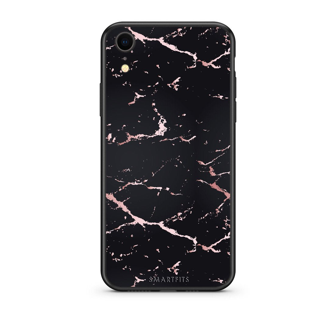 4 - iphone xr Black Rosegold Marble case, cover, bumper