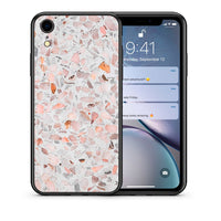 Thumbnail for Θήκη iPhone XR Marble Terrazzo από τη Smartfits με σχέδιο στο πίσω μέρος και μαύρο περίβλημα | iPhone XR Marble Terrazzo case with colorful back and black bezels