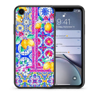 Thumbnail for Θήκη iPhone XR Retro Spring από τη Smartfits με σχέδιο στο πίσω μέρος και μαύρο περίβλημα | iPhone XR Retro Spring case with colorful back and black bezels