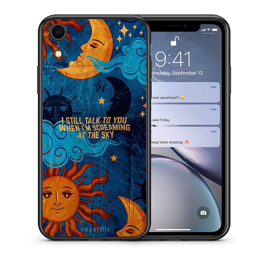 Θήκη iPhone XR Screaming Sky από τη Smartfits με σχέδιο στο πίσω μέρος και μαύρο περίβλημα | iPhone XR Screaming Sky case with colorful back and black bezels