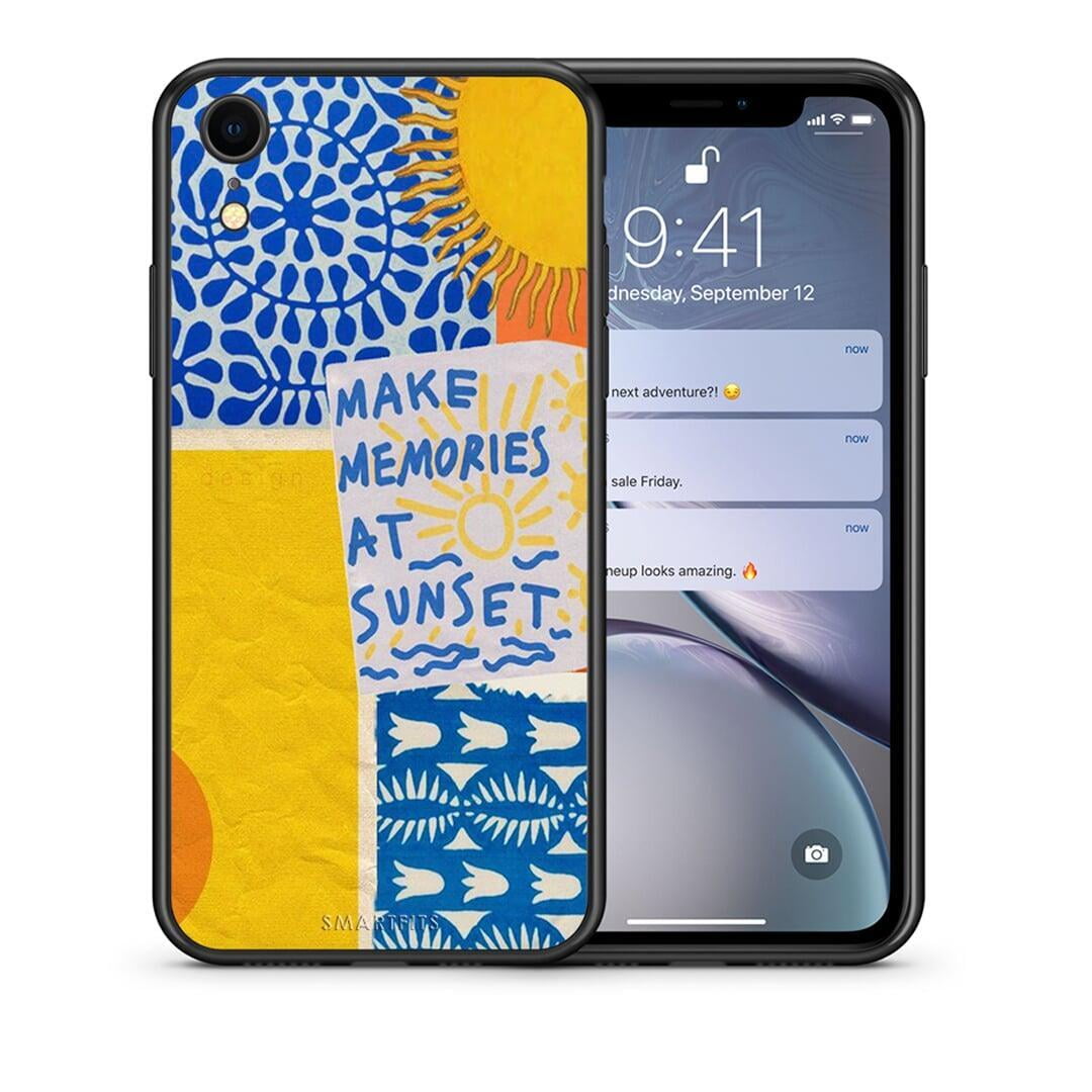 Θήκη iPhone XR Sunset Memories από τη Smartfits με σχέδιο στο πίσω μέρος και μαύρο περίβλημα | iPhone XR Sunset Memories case with colorful back and black bezels