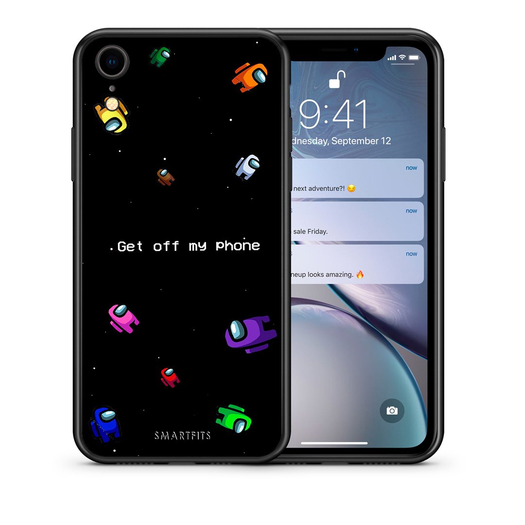 Θήκη iPhone XR AFK Text από τη Smartfits με σχέδιο στο πίσω μέρος και μαύρο περίβλημα | iPhone XR AFK Text case with colorful back and black bezels