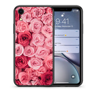 Thumbnail for Θήκη iPhone XR RoseGarden Valentine από τη Smartfits με σχέδιο στο πίσω μέρος και μαύρο περίβλημα | iPhone XR RoseGarden Valentine case with colorful back and black bezels