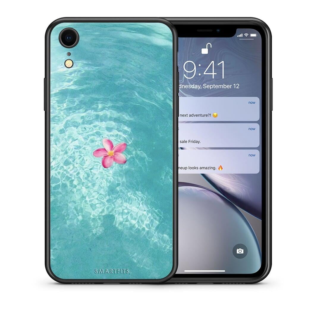 Θήκη iPhone XR Water Flower από τη Smartfits με σχέδιο στο πίσω μέρος και μαύρο περίβλημα | iPhone XR Water Flower case with colorful back and black bezels