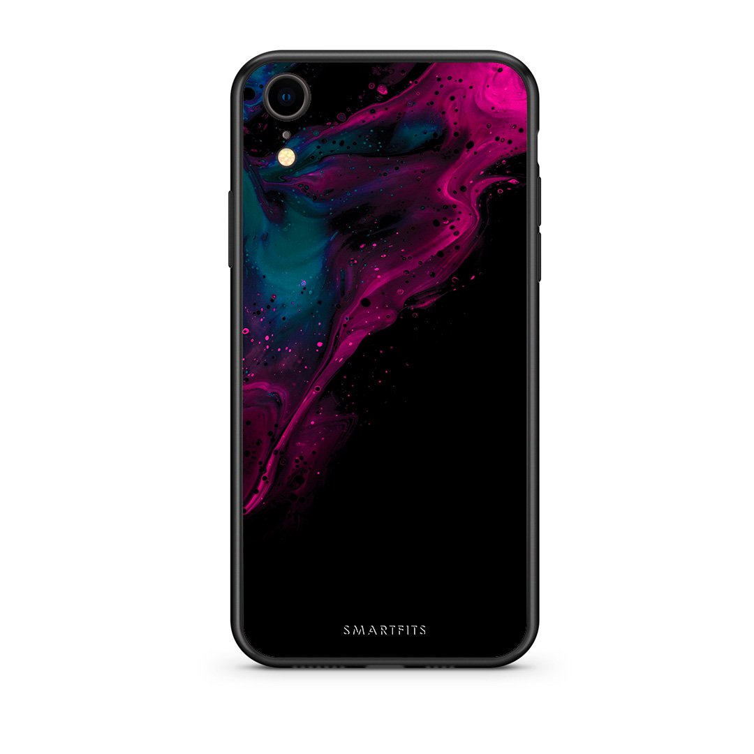 4 - iphone xr Pink Black Watercolor case, cover, bumper