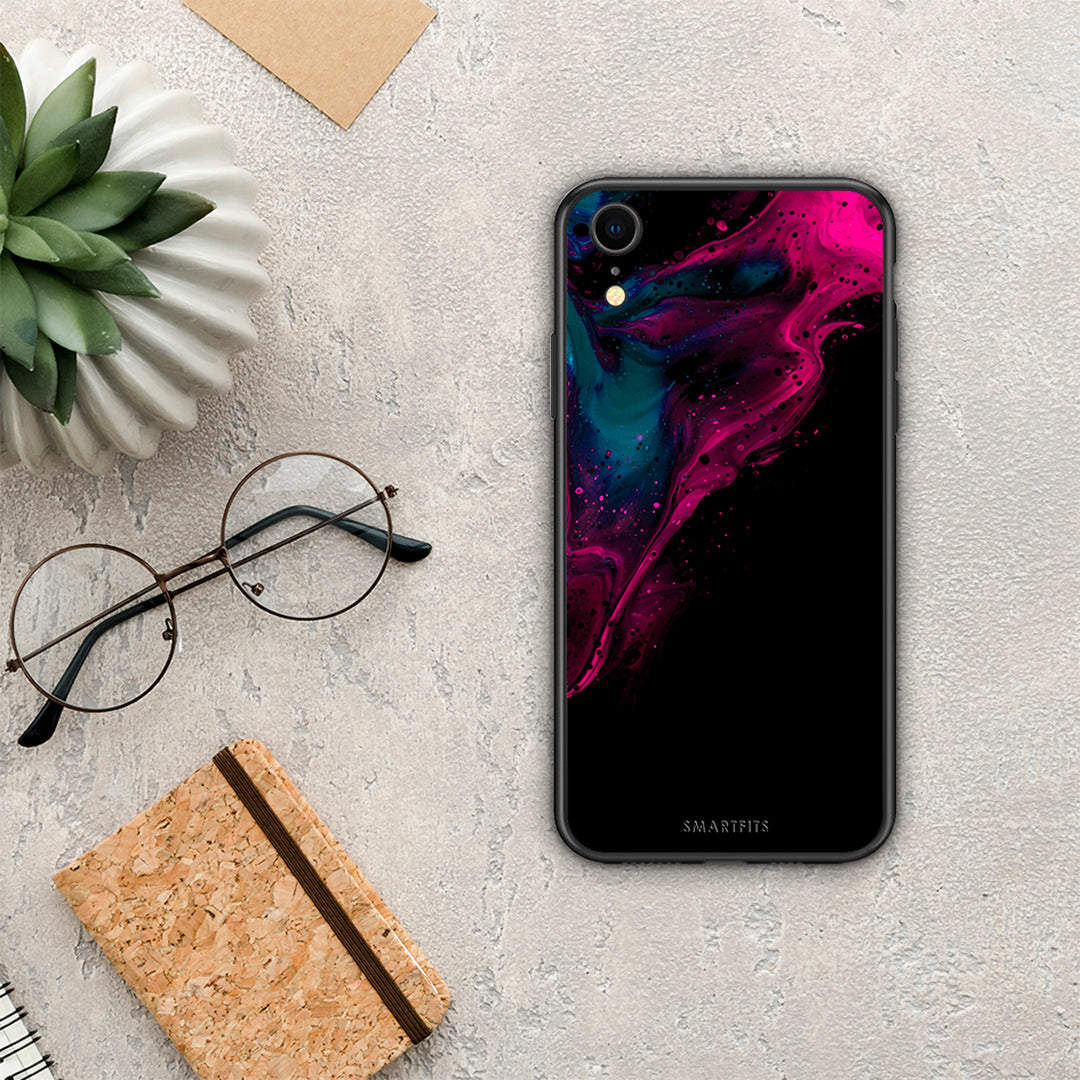 Watercolor Pink Black - iPhone XR case