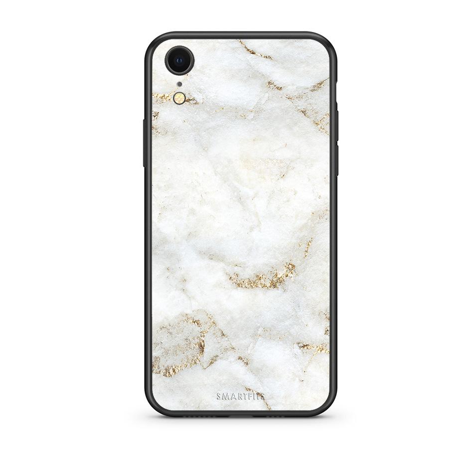 iphone xr White Gold Marble θήκη από τη Smartfits με σχέδιο στο πίσω μέρος και μαύρο περίβλημα | Smartphone case with colorful back and black bezels by Smartfits