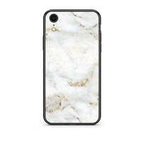 Thumbnail for iphone xr White Gold Marble θήκη από τη Smartfits με σχέδιο στο πίσω μέρος και μαύρο περίβλημα | Smartphone case with colorful back and black bezels by Smartfits