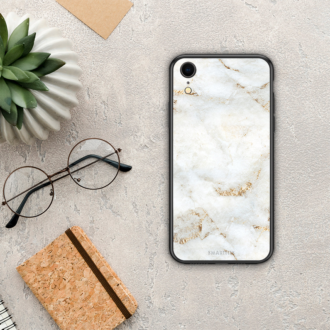 White Gold Marble - iPhone XR case
