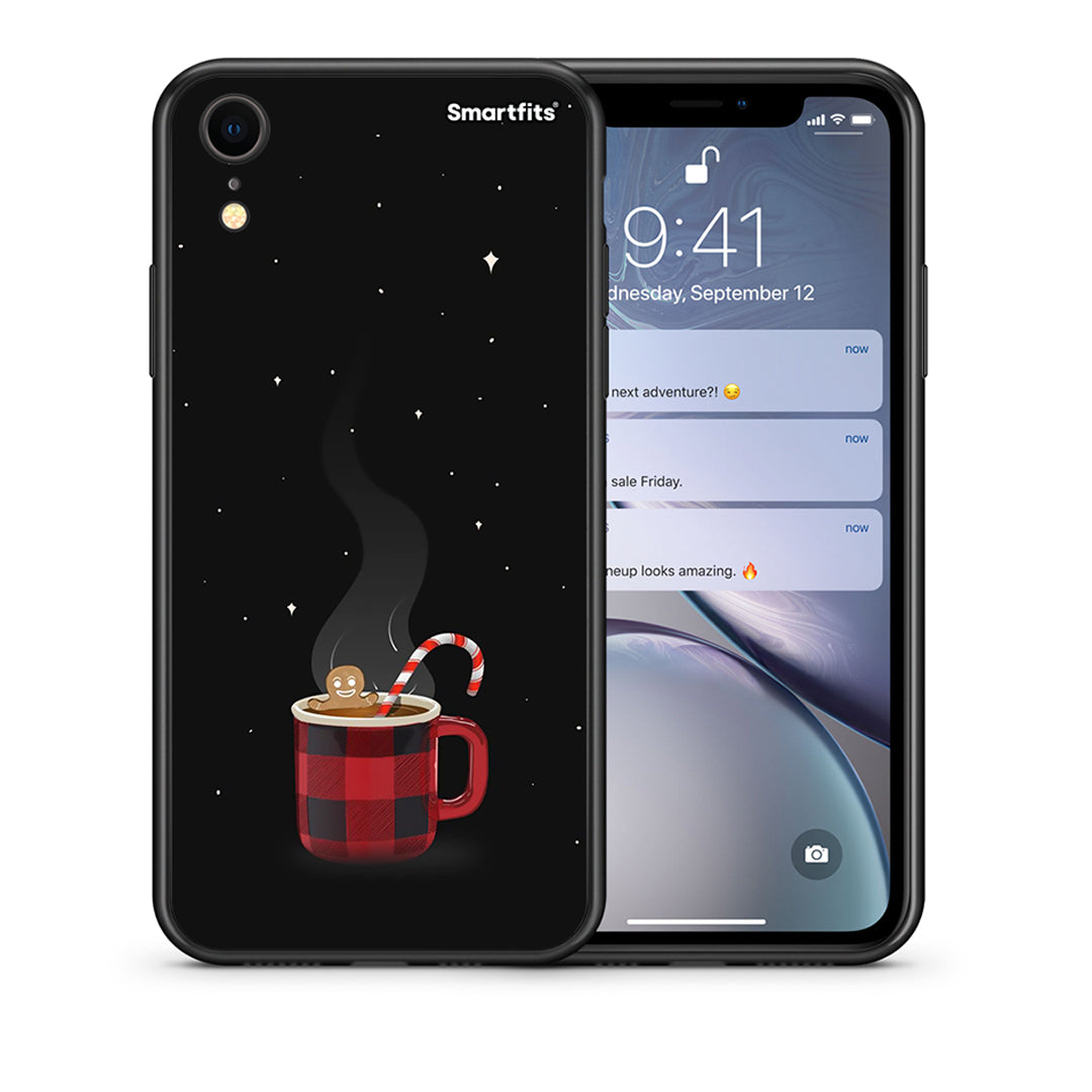 Θήκη iPhone XR Xmas Bathing από τη Smartfits με σχέδιο στο πίσω μέρος και μαύρο περίβλημα | iPhone XR Xmas Bathing case with colorful back and black bezels