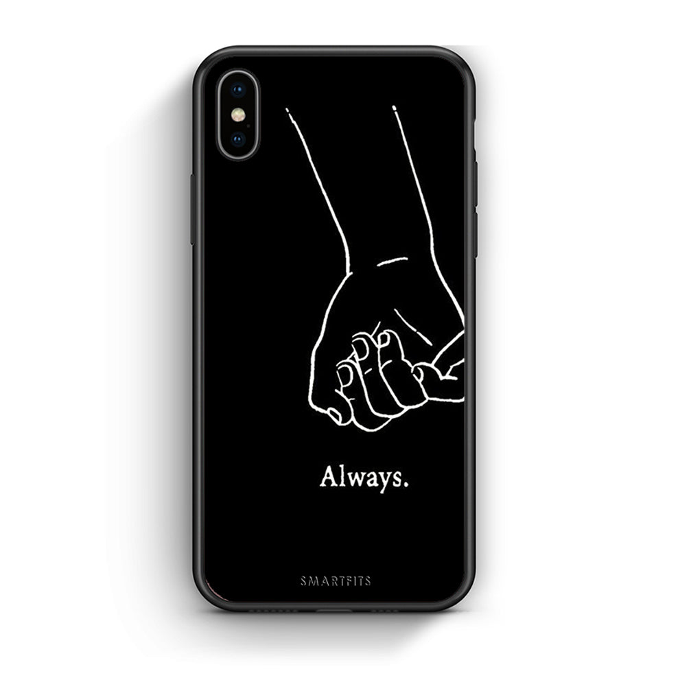 iPhone X / Xs Always & Forever 1 Θήκη Αγίου Βαλεντίνου από τη Smartfits με σχέδιο στο πίσω μέρος και μαύρο περίβλημα | Smartphone case with colorful back and black bezels by Smartfits