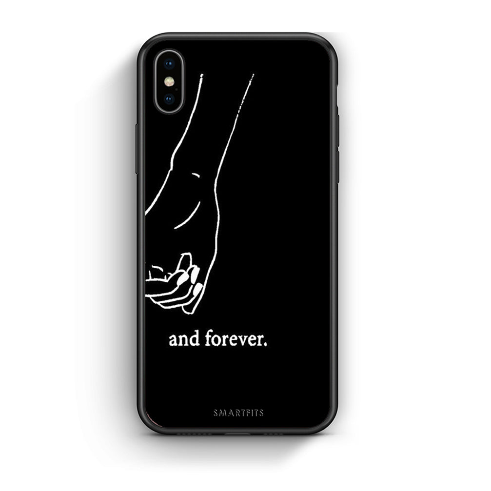 iPhone X / Xs Always & Forever 2 Θήκη Αγίου Βαλεντίνου από τη Smartfits με σχέδιο στο πίσω μέρος και μαύρο περίβλημα | Smartphone case with colorful back and black bezels by Smartfits