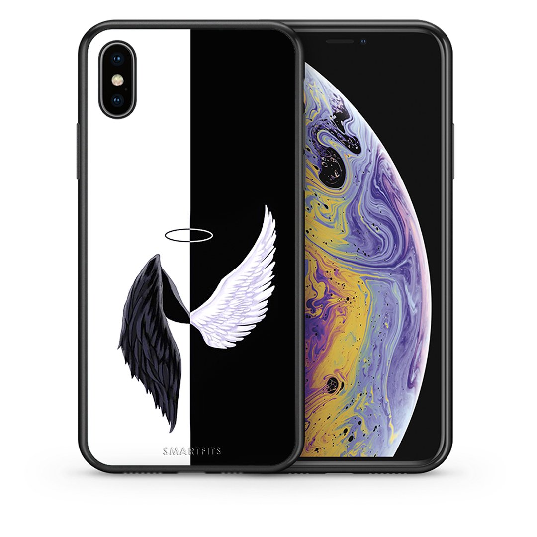 Θήκη iPhone X/Xs Angels Demons από τη Smartfits με σχέδιο στο πίσω μέρος και μαύρο περίβλημα | iPhone X/Xs Angels Demons case with colorful back and black bezels