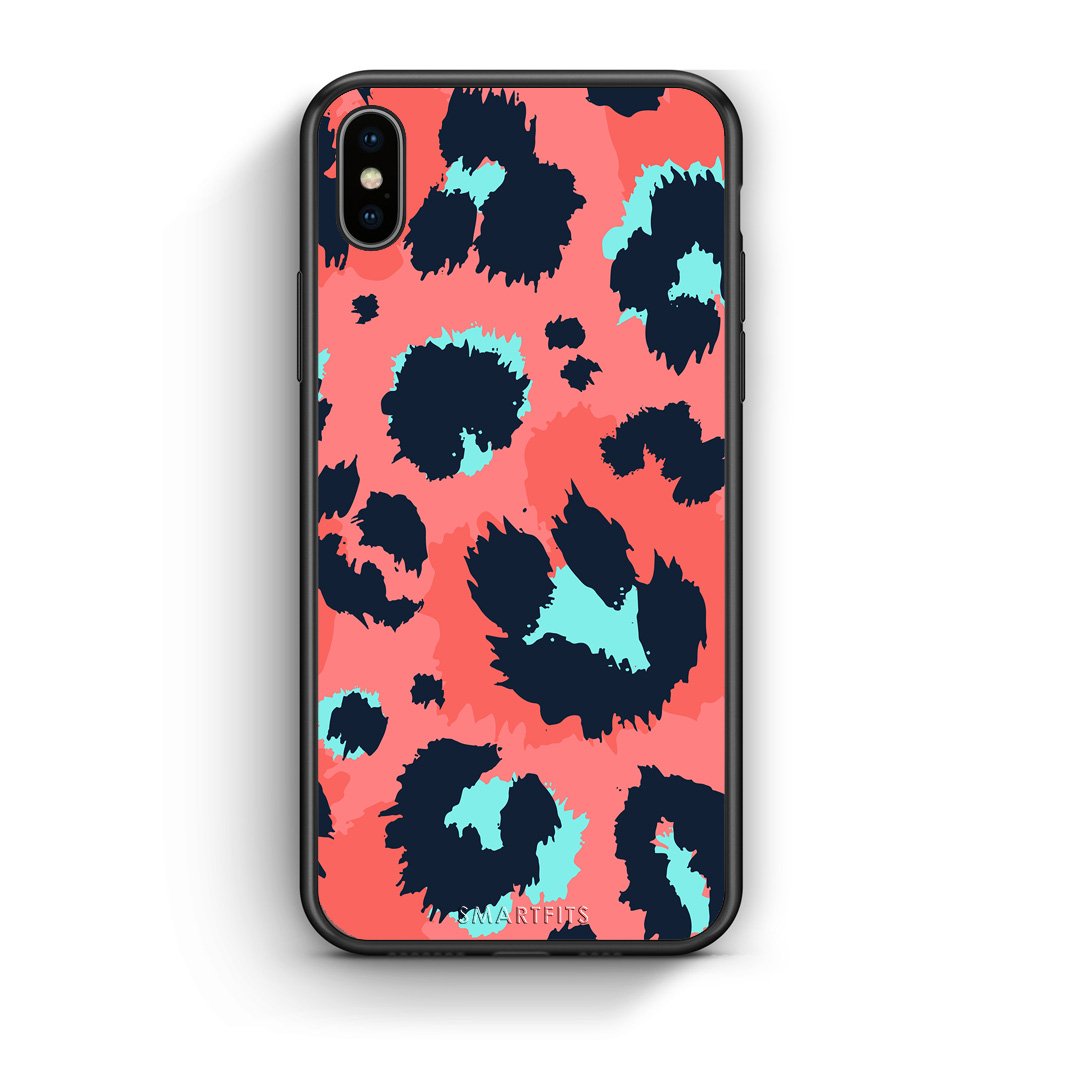 22 - iPhone X/Xs Pink Leopard Animal case, cover, bumper