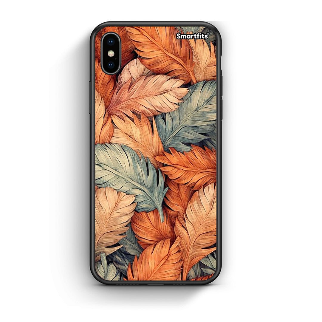 iPhone X / Xs Autumn Leaves Θήκη από τη Smartfits με σχέδιο στο πίσω μέρος και μαύρο περίβλημα | Smartphone case with colorful back and black bezels by Smartfits