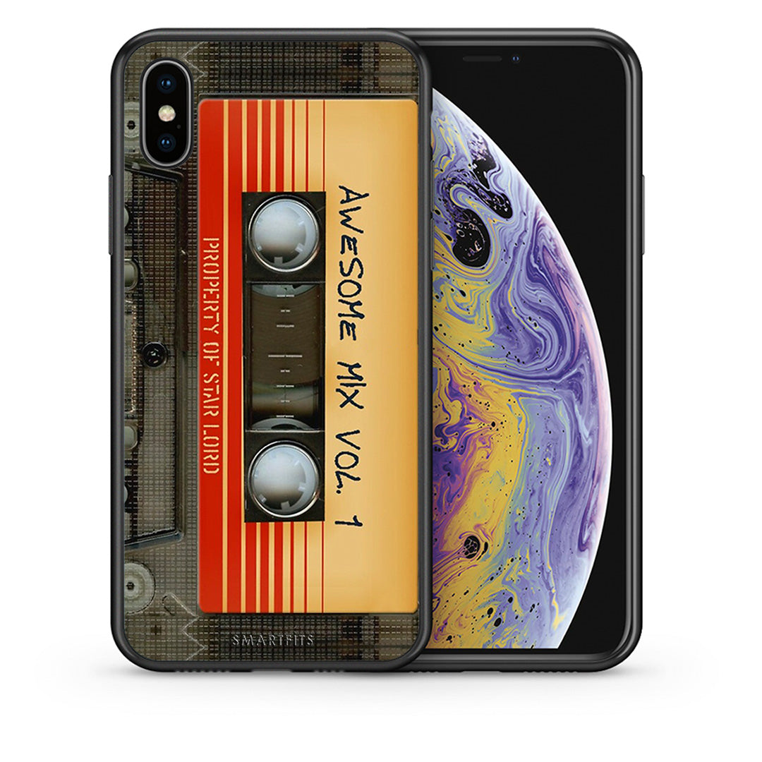 Θήκη iPhone Xs Max Awesome Mix από τη Smartfits με σχέδιο στο πίσω μέρος και μαύρο περίβλημα | iPhone Xs Max Awesome Mix case with colorful back and black bezels