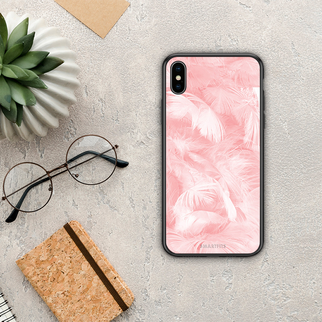 Boho Pink Feather - iPhone Xs Max case