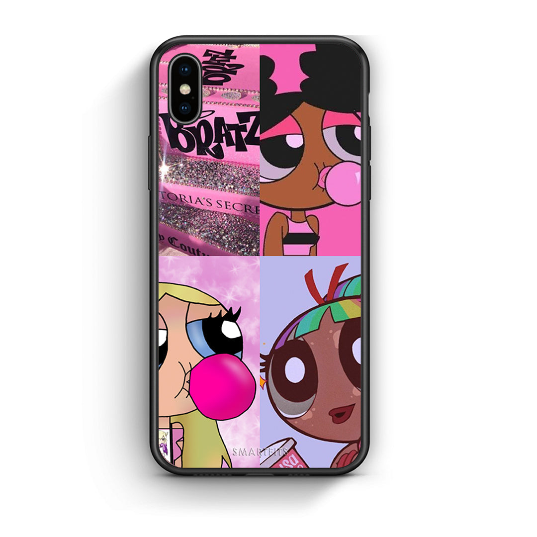 iPhone X / Xs Bubble Girls Θήκη Αγίου Βαλεντίνου από τη Smartfits με σχέδιο στο πίσω μέρος και μαύρο περίβλημα | Smartphone case with colorful back and black bezels by Smartfits