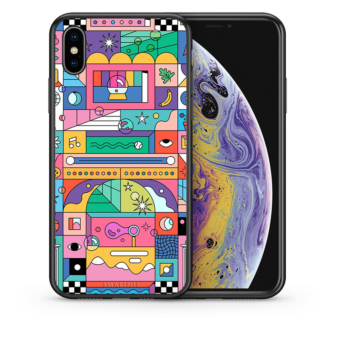 Θήκη iPhone Xs Max Bubbles Soap από τη Smartfits με σχέδιο στο πίσω μέρος και μαύρο περίβλημα | iPhone Xs Max Bubbles Soap case with colorful back and black bezels