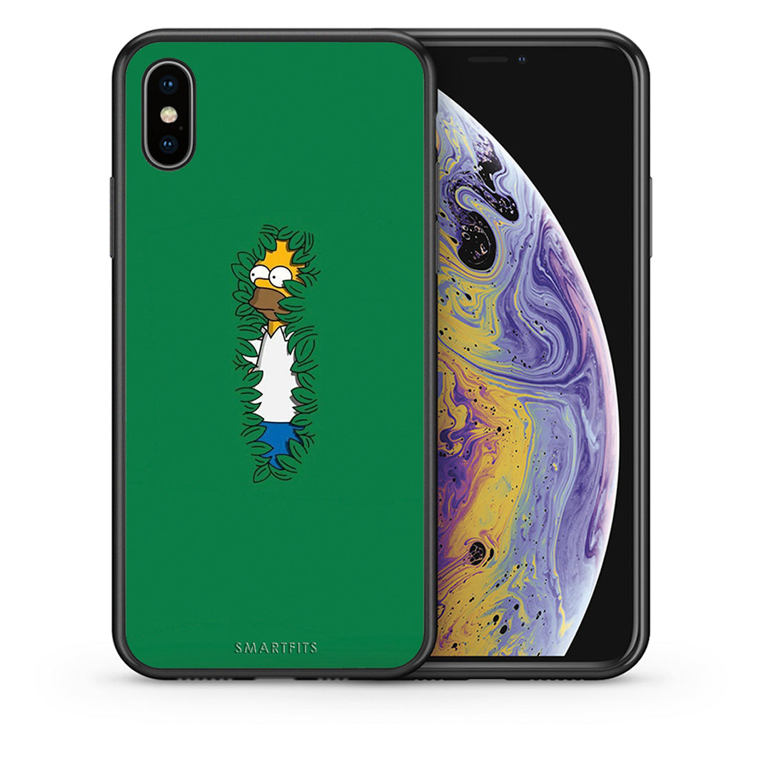 Θήκη Αγίου Βαλεντίνου iPhone X / Xs Bush Man από τη Smartfits με σχέδιο στο πίσω μέρος και μαύρο περίβλημα | iPhone X / Xs Bush Man case with colorful back and black bezels