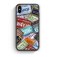 Thumbnail for iPhone X/Xs Car Plates θήκη από τη Smartfits με σχέδιο στο πίσω μέρος και μαύρο περίβλημα | Smartphone case with colorful back and black bezels by Smartfits