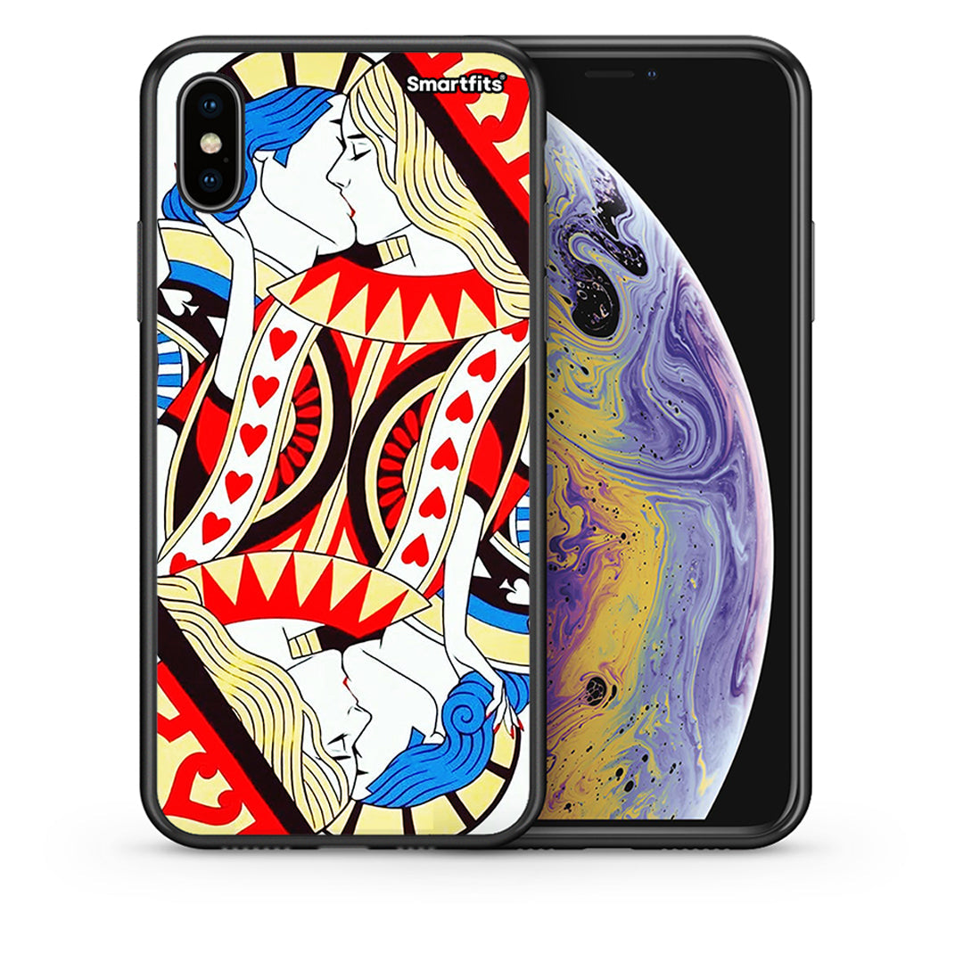 Θήκη iPhone Xs Max Card Love από τη Smartfits με σχέδιο στο πίσω μέρος και μαύρο περίβλημα | iPhone Xs Max Card Love case with colorful back and black bezels
