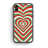 Thumbnail for iPhone X/Xs Christmas Hearts θήκη από τη Smartfits με σχέδιο στο πίσω μέρος και μαύρο περίβλημα | Smartphone case with colorful back and black bezels by Smartfits