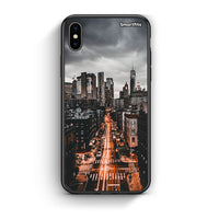 Thumbnail for iPhone X/Xs City Lights θήκη από τη Smartfits με σχέδιο στο πίσω μέρος και μαύρο περίβλημα | Smartphone case with colorful back and black bezels by Smartfits