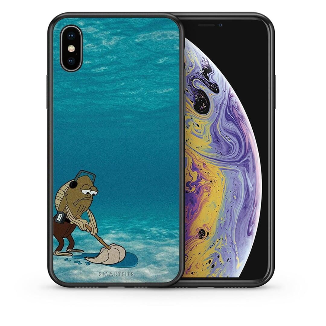 Θήκη iPhone X / Xs Clean The Ocean από τη Smartfits με σχέδιο στο πίσω μέρος και μαύρο περίβλημα | iPhone X / Xs Clean The Ocean case with colorful back and black bezels