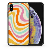 Thumbnail for Θήκη iPhone Xs Max Colourful Waves από τη Smartfits με σχέδιο στο πίσω μέρος και μαύρο περίβλημα | iPhone Xs Max Colourful Waves case with colorful back and black bezels