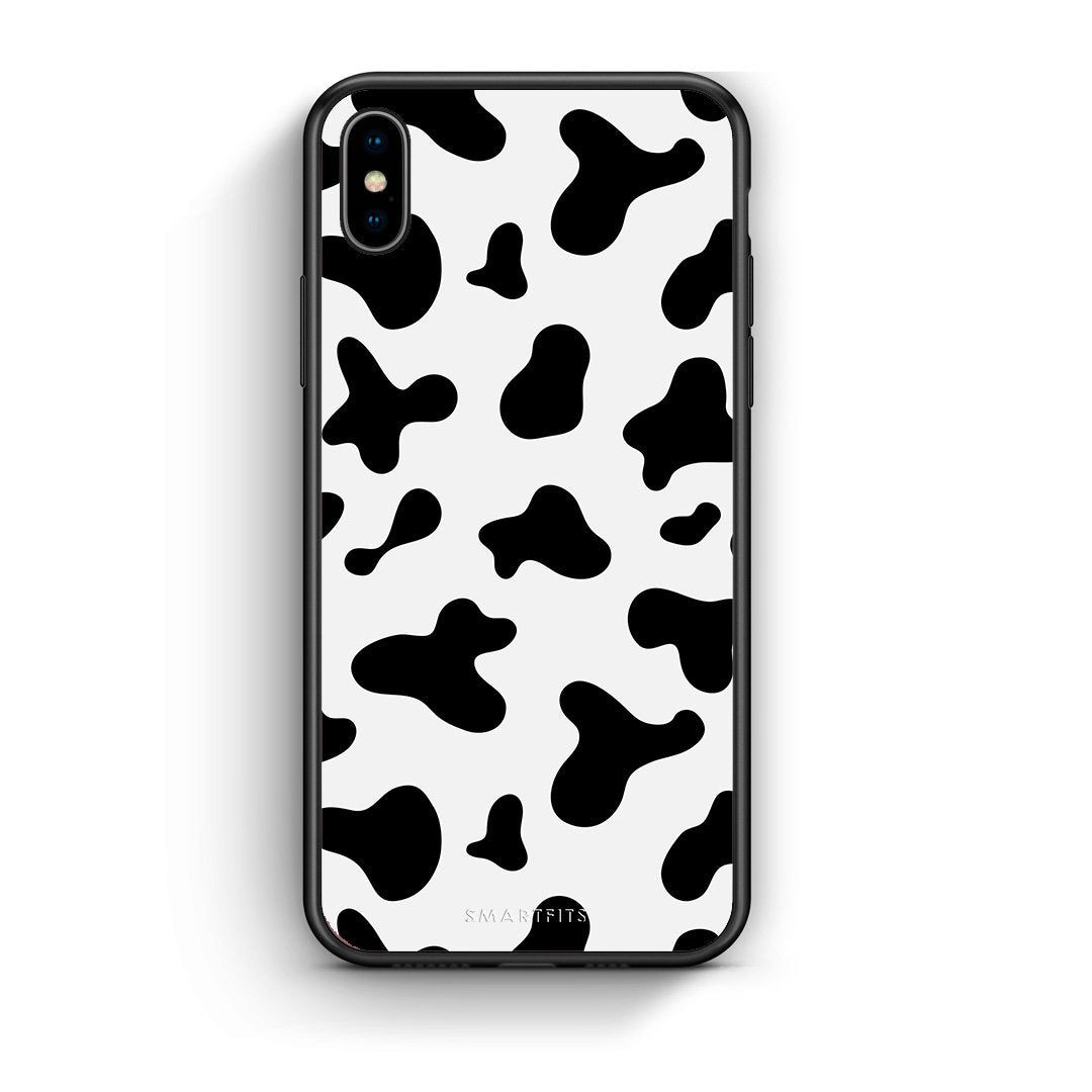 iphone xs max Cow Print θήκη από τη Smartfits με σχέδιο στο πίσω μέρος και μαύρο περίβλημα | Smartphone case with colorful back and black bezels by Smartfits
