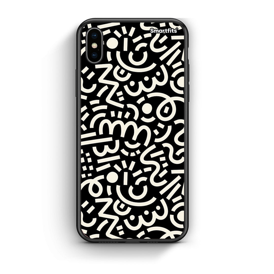 iphone xs max Doodle Art Θήκη από τη Smartfits με σχέδιο στο πίσω μέρος και μαύρο περίβλημα | Smartphone case with colorful back and black bezels by Smartfits