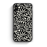 Thumbnail for iphone xs max Doodle Art Θήκη από τη Smartfits με σχέδιο στο πίσω μέρος και μαύρο περίβλημα | Smartphone case with colorful back and black bezels by Smartfits
