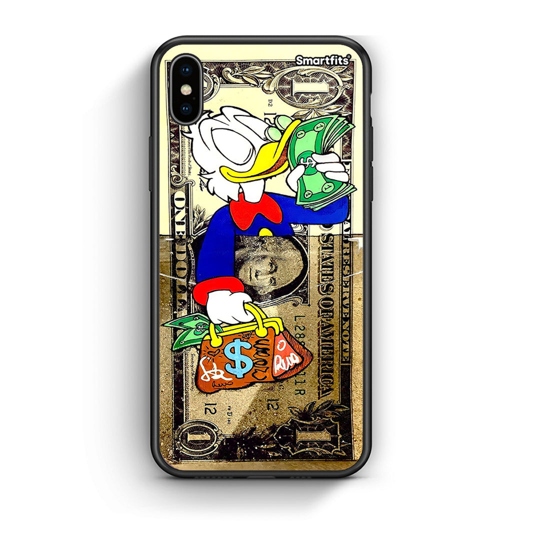 iPhone X / Xs Duck Money Θήκη από τη Smartfits με σχέδιο στο πίσω μέρος και μαύρο περίβλημα | Smartphone case with colorful back and black bezels by Smartfits
