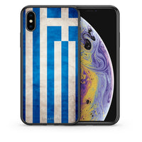 Thumbnail for Θήκη iPhone X/Xs Greek Flag από τη Smartfits με σχέδιο στο πίσω μέρος και μαύρο περίβλημα | iPhone X/Xs Greek Flag case with colorful back and black bezels